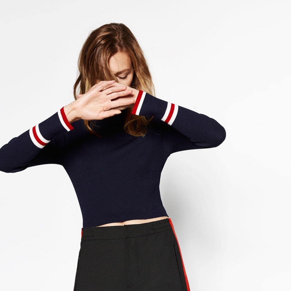 ZARA Cropped Turtle Sweater